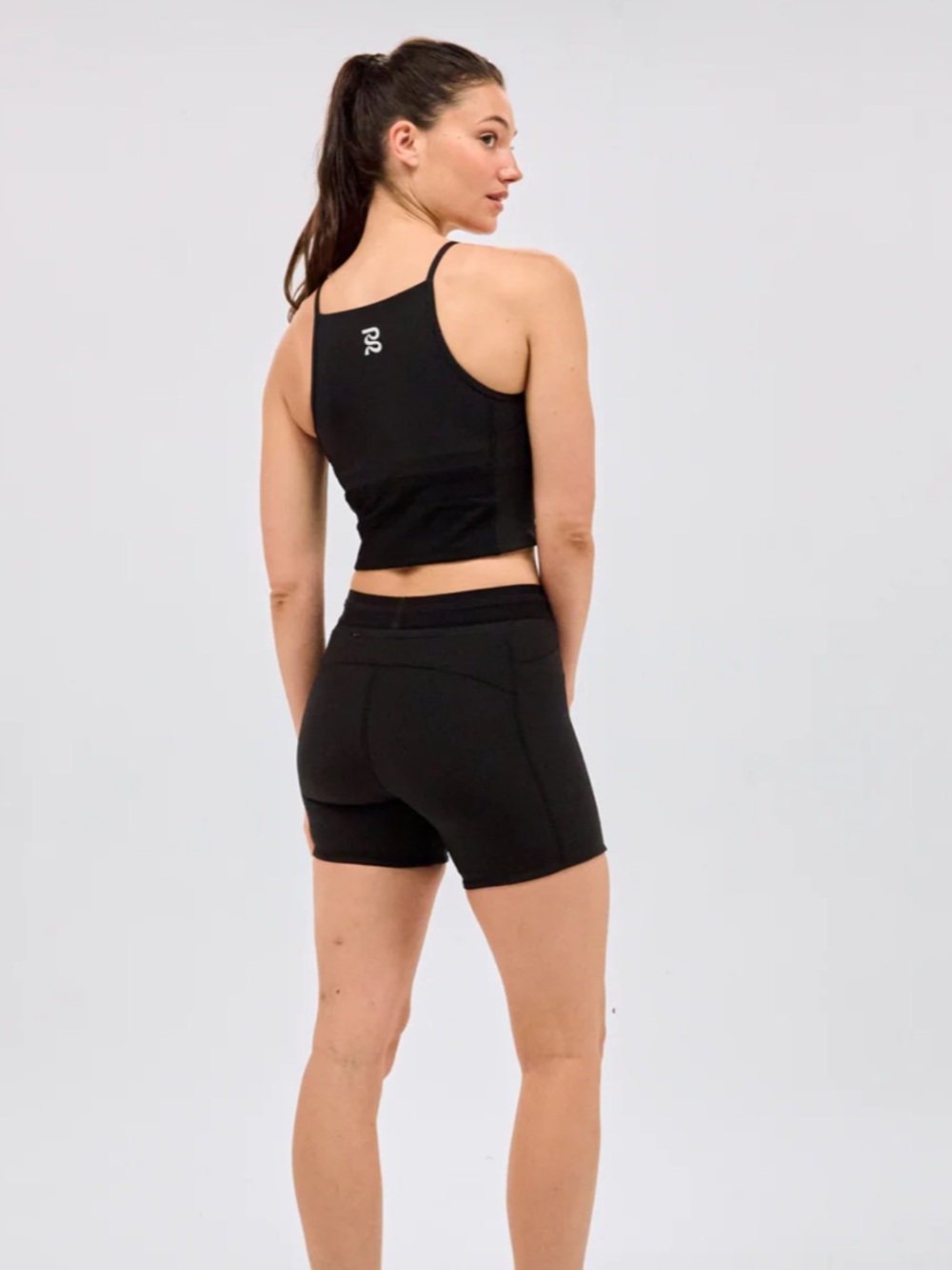 Bandit running black crop top 6 gel pocket high neck - Picture 4 of 8